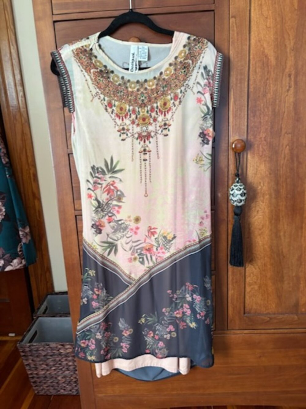 NWT Desigual Elo Sheer Floral Chiffon Flapper Dress